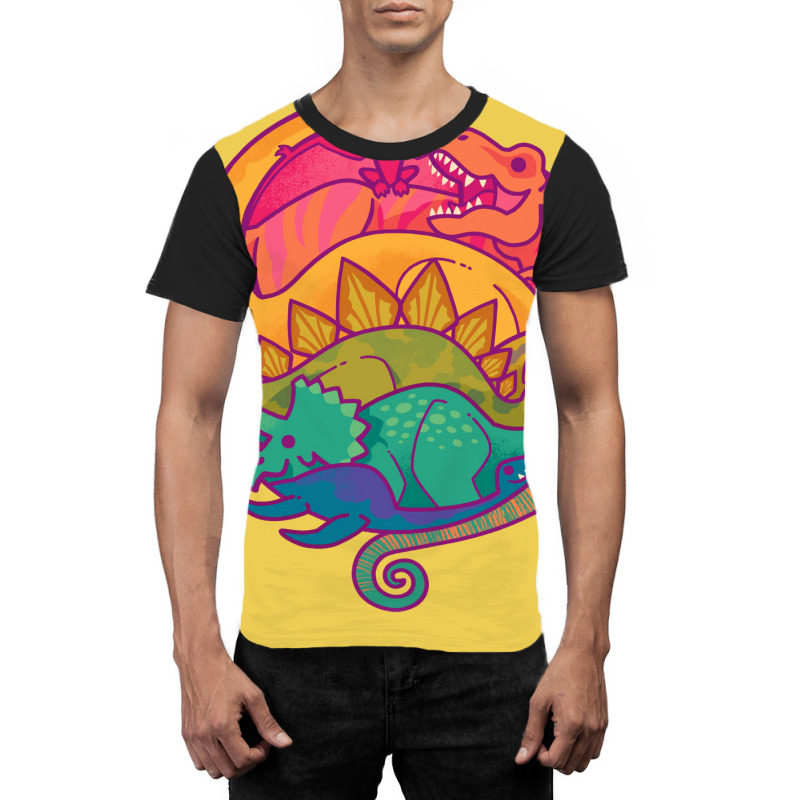 Dino Rainbow Girl Graphic T-shirt | Artistshot