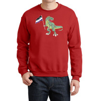 Funny Dinosaur Flag Asexual Pride Lgbt Gift Girl Crewneck Sweatshirt | Artistshot