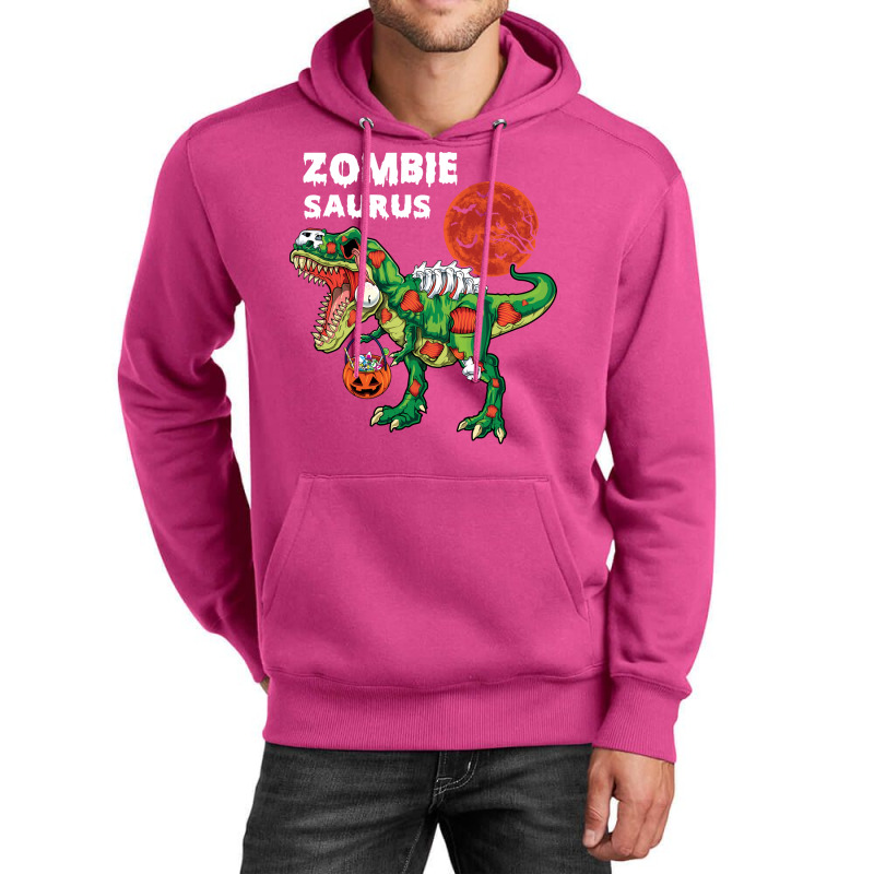 Zombie T Rex Dinosaur With Pumpkin Halloween Costu Unisex Hoodie | Artistshot