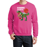 Zombie T Rex Dinosaur With Pumpkin Halloween Costu Crewneck Sweatshirt | Artistshot