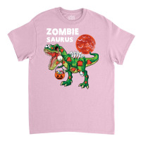 Zombie T Rex Dinosaur With Pumpkin Halloween Costu Classic T-shirt | Artistshot