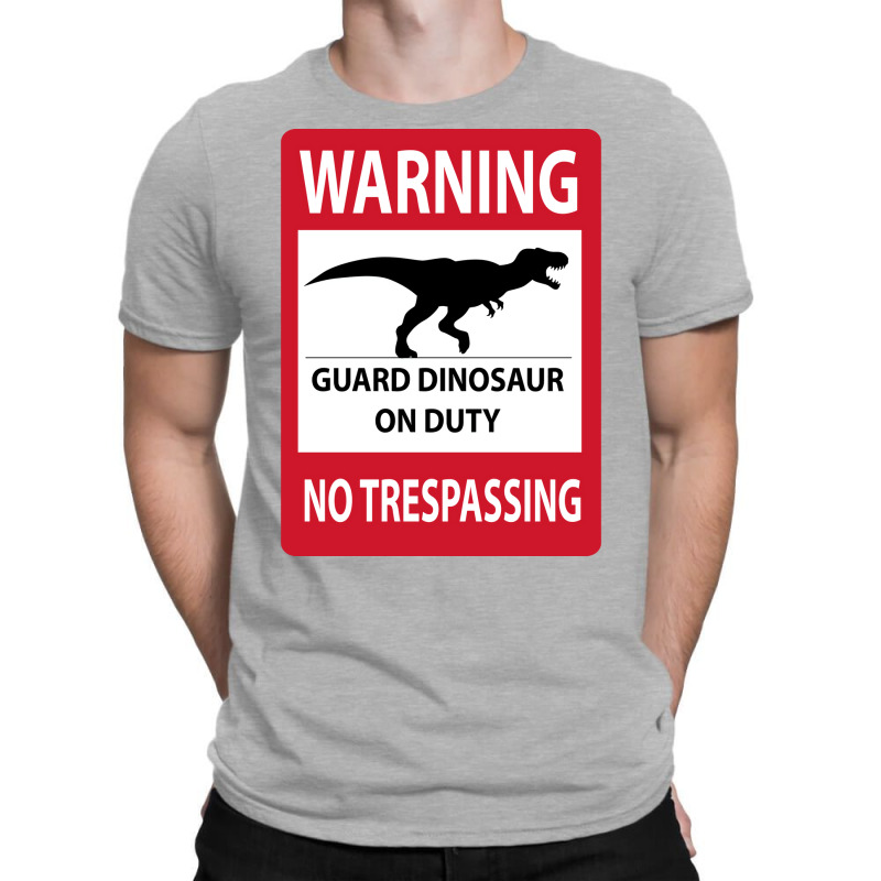 No Trespassing Tyrannosaurus Sign Yellow T-shirt | Artistshot