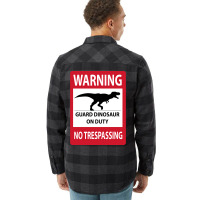 No Trespassing Tyrannosaurus Sign Yellow Flannel Shirt | Artistshot