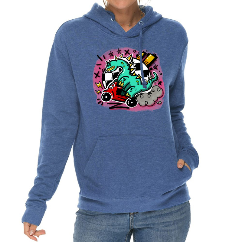 Dino Scoot Blue Lightweight Hoodie | Artistshot