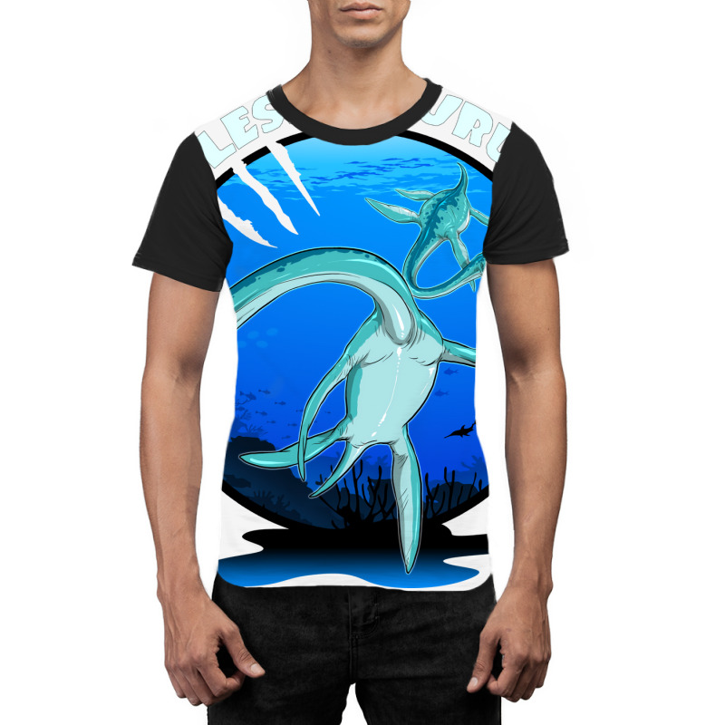 Plesiosaurus Prehistoric With Background Nostalgia Graphic T-shirt | Artistshot