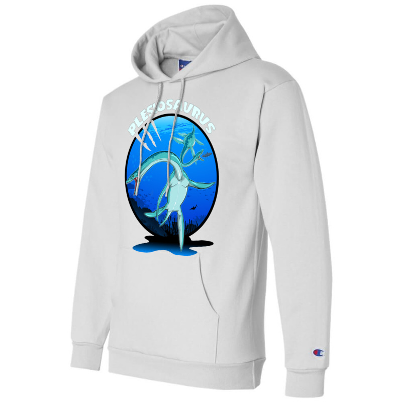 Plesiosaurus Prehistoric With Background Nostalgia Champion Hoodie | Artistshot