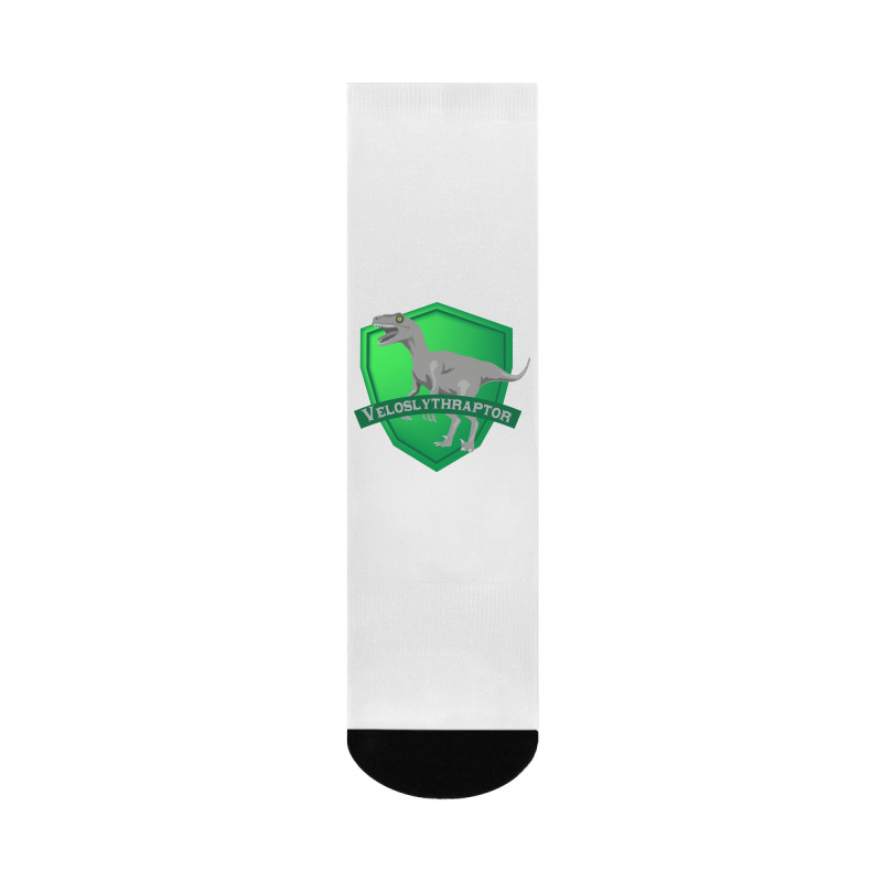 Mesozogwarts Veloslythraptor Green Crew Socks | Artistshot