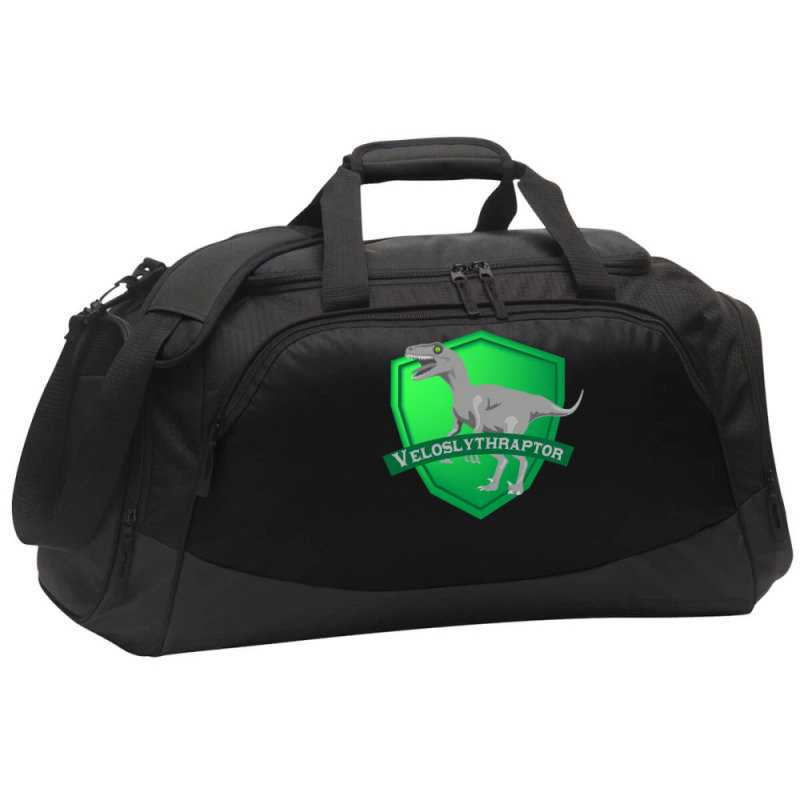 Mesozogwarts Veloslythraptor Green Active Duffel | Artistshot