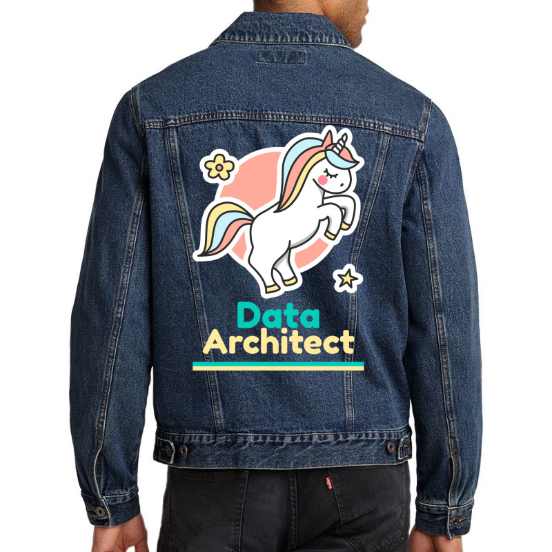 Calm Data Architect Humor Men Denim Jacket | Artistshot