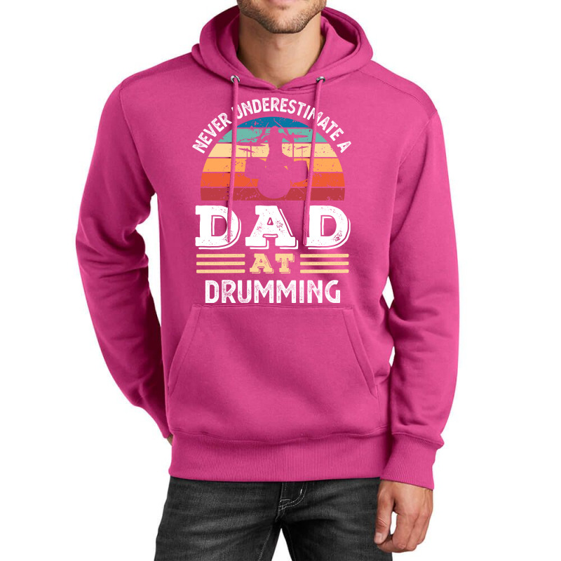 Funny Dad At Drumming Fathers Day Gift Men 80s Unisex Hoodie by brosigwetiel | Artistshot