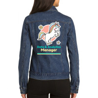 Calm Data Analytics Manager Red Ladies Denim Jacket | Artistshot