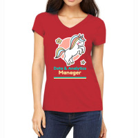 Calm Data Analytics Manager Red Women's V-neck T-shirt | Artistshot