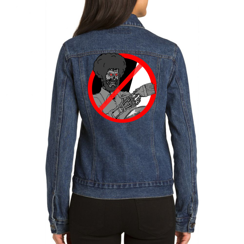 Ai Artist At Work Bw Gift Ladies Denim Jacket by mashevcreina0 | Artistshot