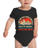 I Dont Care What Anyone Think Of Me Chicken Vintag Baby Bodysuit | Artistshot