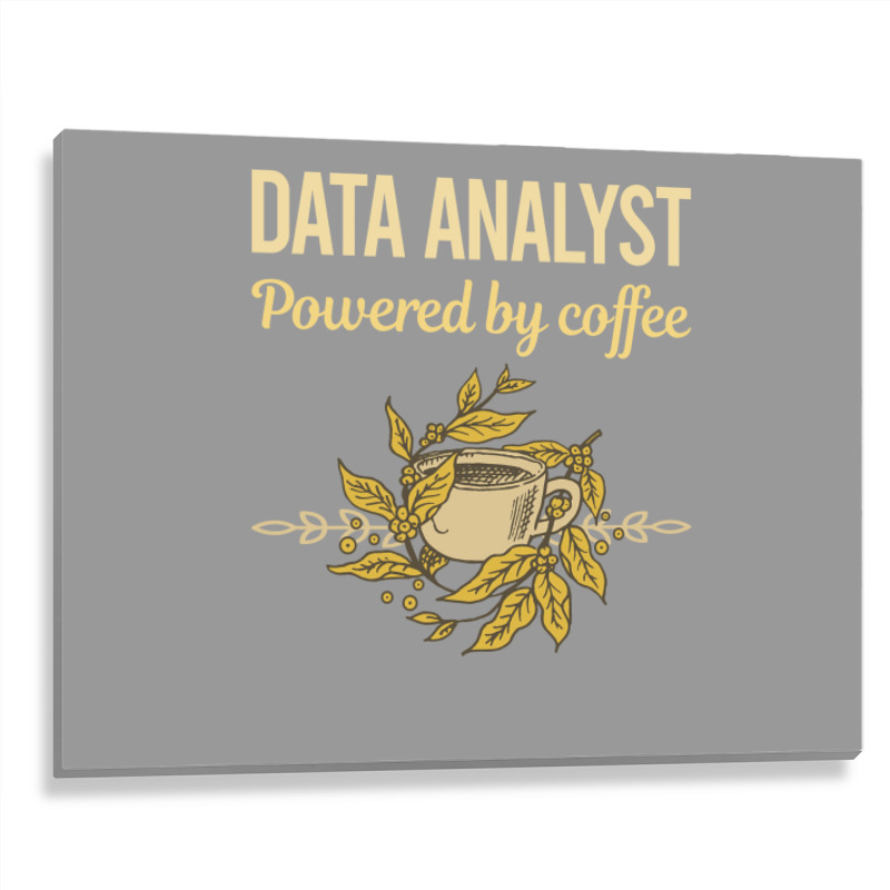 Powered By Coffee Data Analyst Red Metal Print Horizontal | Artistshot