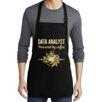 Powered By Coffee Data Analyst Red Medium-length Apron | Artistshot