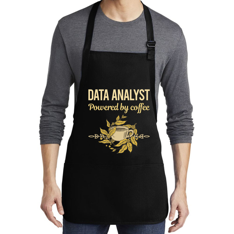 Powered By Coffee Data Analyst Red Medium-length Apron | Artistshot