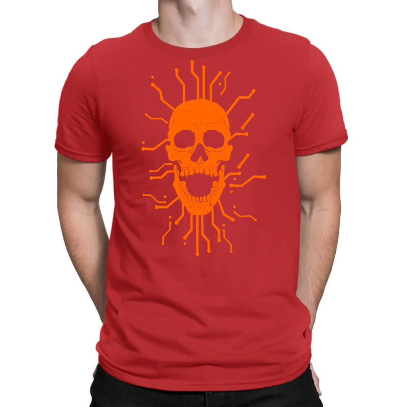 Cyber Skull Orange T-shirt | Artistshot