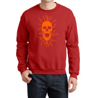 Cyber Skull Orange Crewneck Sweatshirt | Artistshot