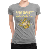 Problem Solved Coffee Spreadsheet Spreadsheets Coo Ladies Fitted T-shirt | Artistshot