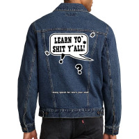 Learn Your Stuff School Speech Bubble Men Denim Jacket | Artistshot