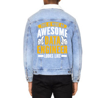 Data Engineer Funny Data Analyst Specialist Data E Unisex Sherpa-lined Denim Jacket | Artistshot