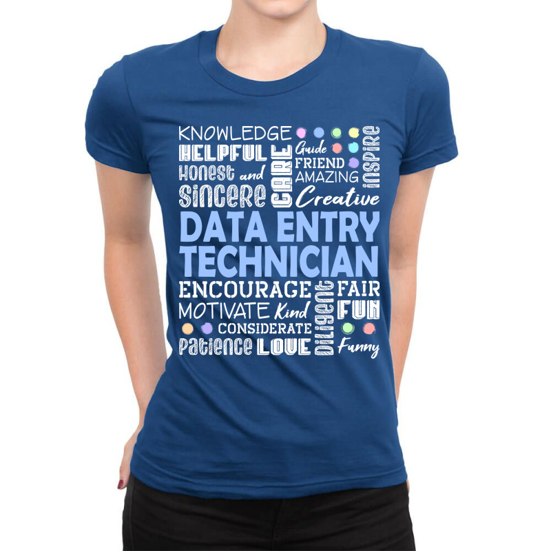 Data Entry Technician Love Words Vintage Ladies Fitted T-Shirt by aldorarifaze | Artistshot