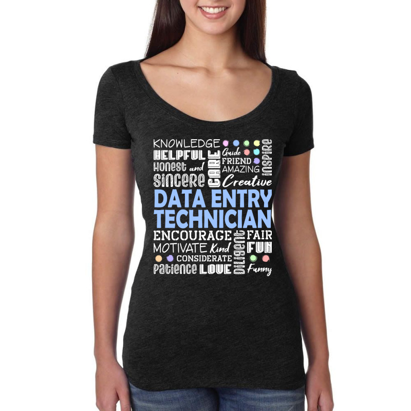 Data Entry Technician Love Words Vintage Women's Triblend Scoop T-shirt by aldorarifaze | Artistshot