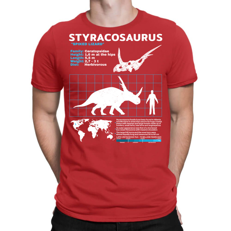 Styracosaurus Fact Sheet Retro T-shirt | Artistshot