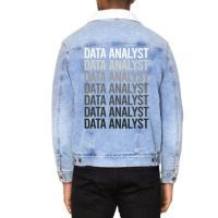 Gray Text Data Analyst Unisex Sherpa-lined Denim Jacket | Artistshot