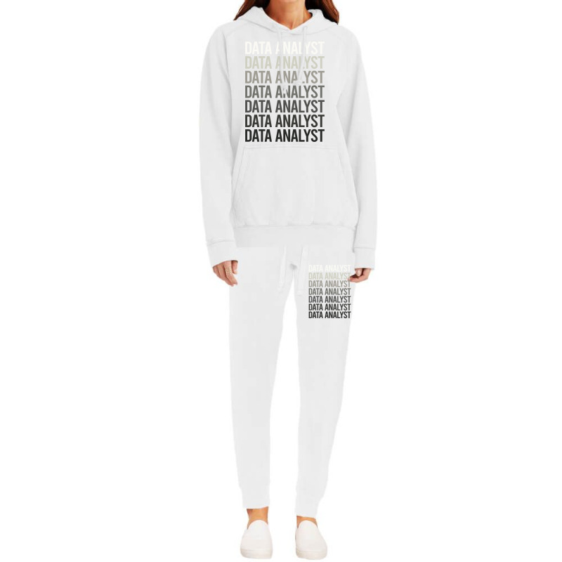 Gray Text Data Analyst Hoodie & Jogger Set | Artistshot