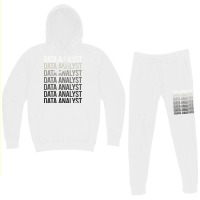 Gray Text Data Analyst Hoodie & Jogger Set | Artistshot