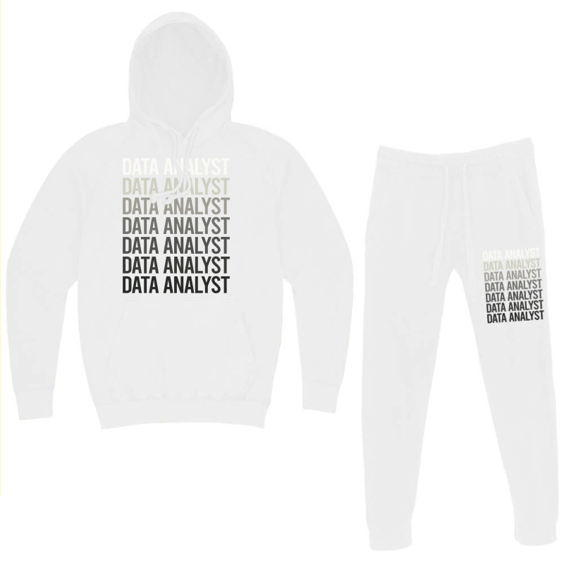 Gray Text Data Analyst Hoodie & Jogger Set | Artistshot