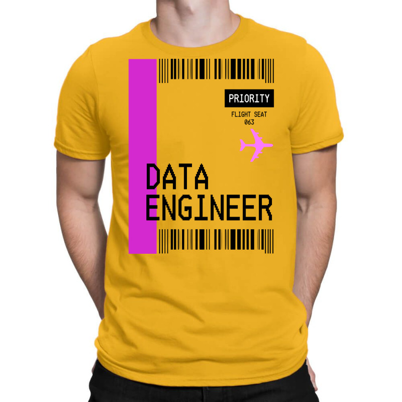 Plane Ticket Pocket Design Data Engineer Retro T-shirt | Artistshot