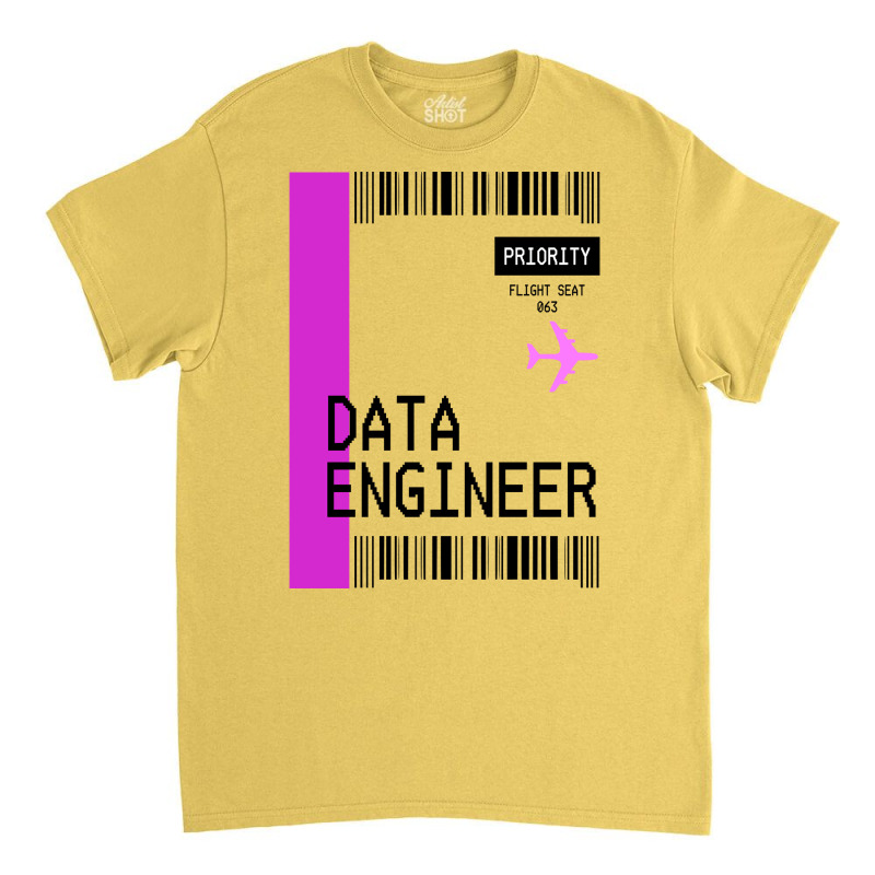 Plane Ticket Pocket Design Data Engineer Retro Classic T-shirt | Artistshot