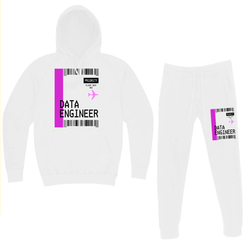 Plane Ticket Pocket Design Data Engineer Retro Hoodie & Jogger Set | Artistshot