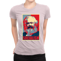 Karl Marx Socialism Propaganda Pop Art Ladies Fitted T-shirt | Artistshot