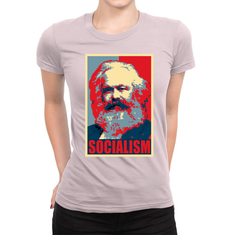 Karl Marx Socialism Propaganda Pop Art Ladies Fitted T-Shirt by tonchibenaja | Artistshot