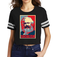 Karl Marx Socialism Propaganda Pop Art Scorecard Crop Tee | Artistshot