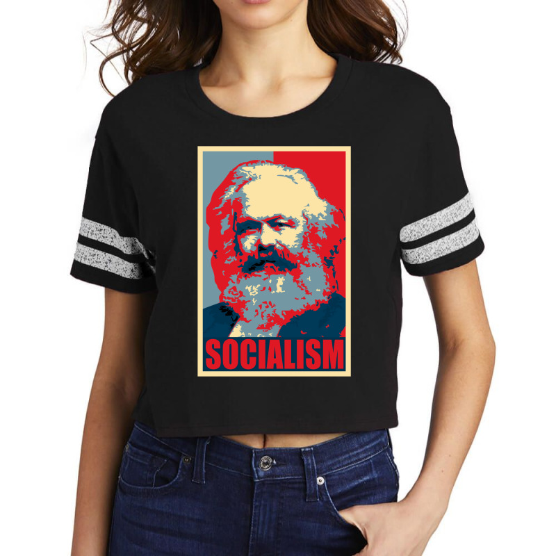 Karl Marx Socialism Propaganda Pop Art Scorecard Crop Tee by tonchibenaja | Artistshot