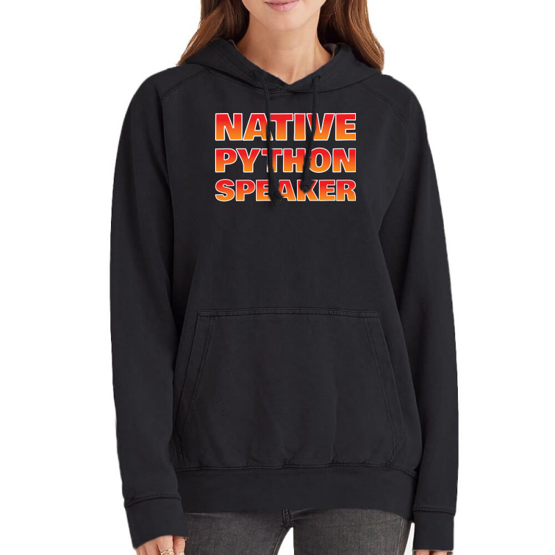 Native Python Speaker Funny Programmer Girl Vintage Hoodie | Artistshot