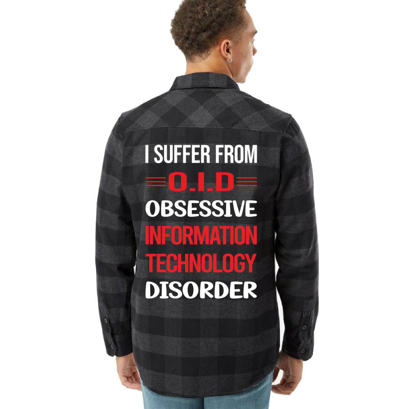 Funny Obsessive 01 Information Technology Red Flannel Shirt | Artistshot