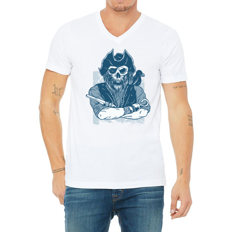 Scary Pirate Boy V-Neck Tee by bacsalgasmeyp | Artistshot