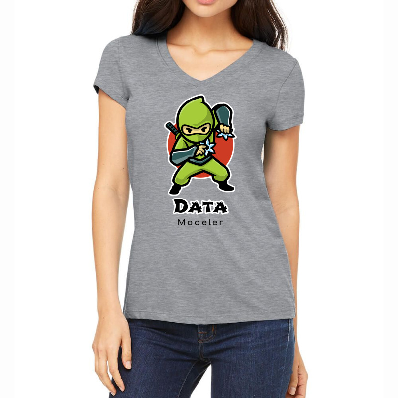 The Fast Data Modeler Yellow Women's V-Neck T-Shirt by asregdluboisf | Artistshot