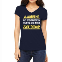 Warning About Spreadsheet Spreadsheets Cool Women's V-neck T-shirt | Artistshot