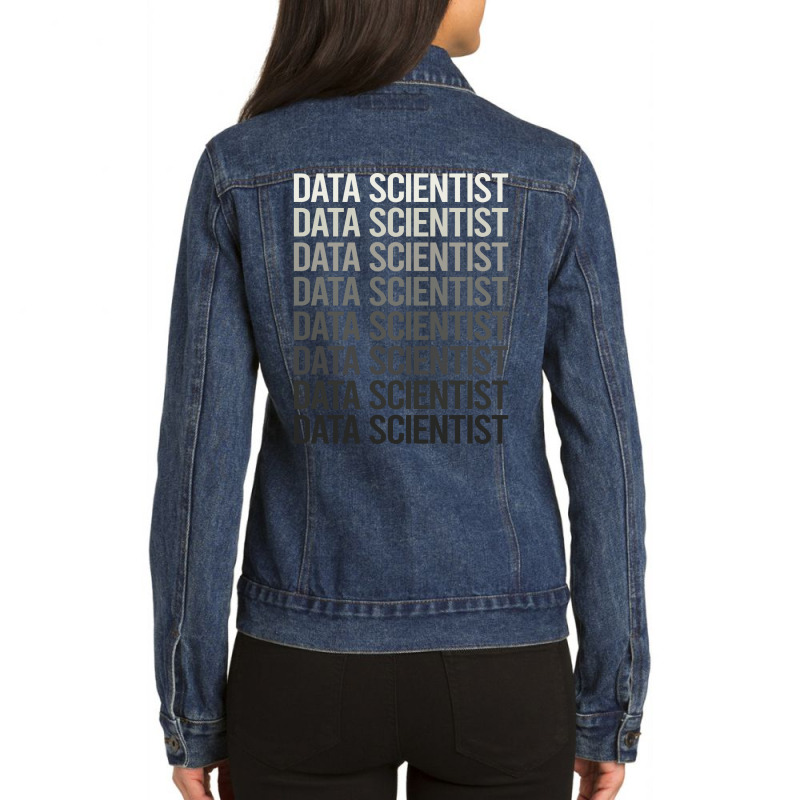 Gray Text Data Scientist Ladies Denim Jacket by saeitawiardy | Artistshot