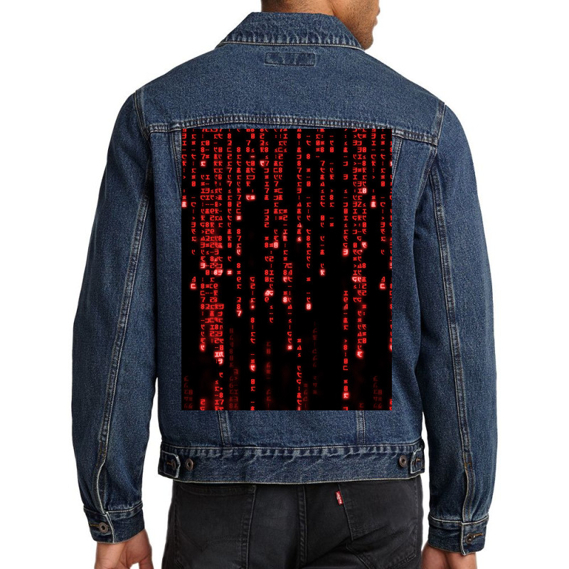 The Red Matrix Code Men Denim Jacket by ceceliodalisc | Artistshot