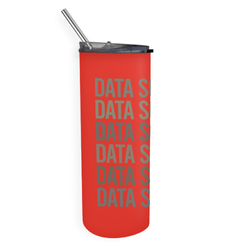 Gray Text Art Data Science Red Skinny Tumbler | Artistshot