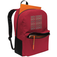 Gray Text Art Data Science Red Backpack | Artistshot