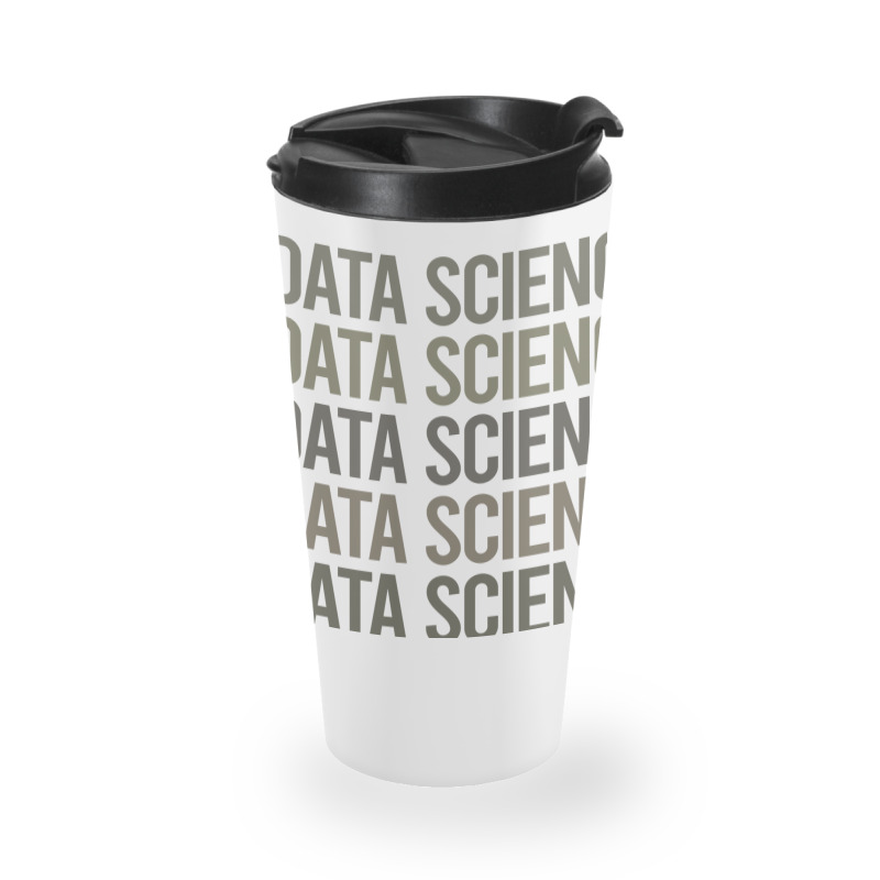 Gray Text Art Data Science Red Travel Mug | Artistshot